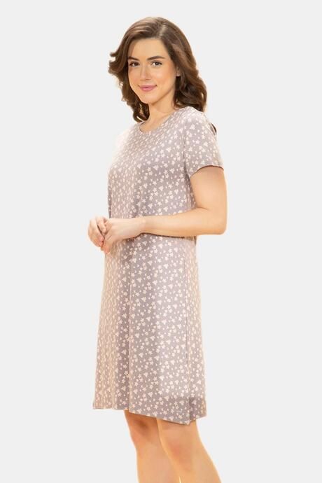 Amante Comfort Sleep Dress - Purple Floral Print — image 2